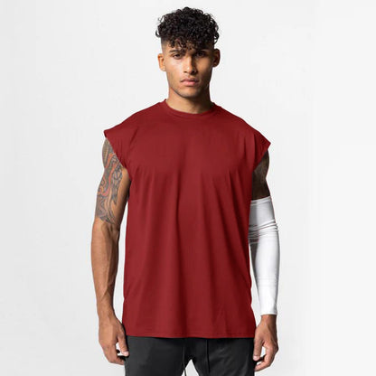 Men's Breathable Gym Vest – Casual Polyester Workout Tank Top