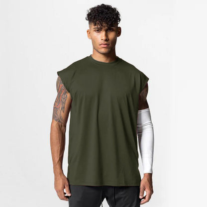 Men's Breathable Gym Vest – Casual Polyester Workout Tank Top