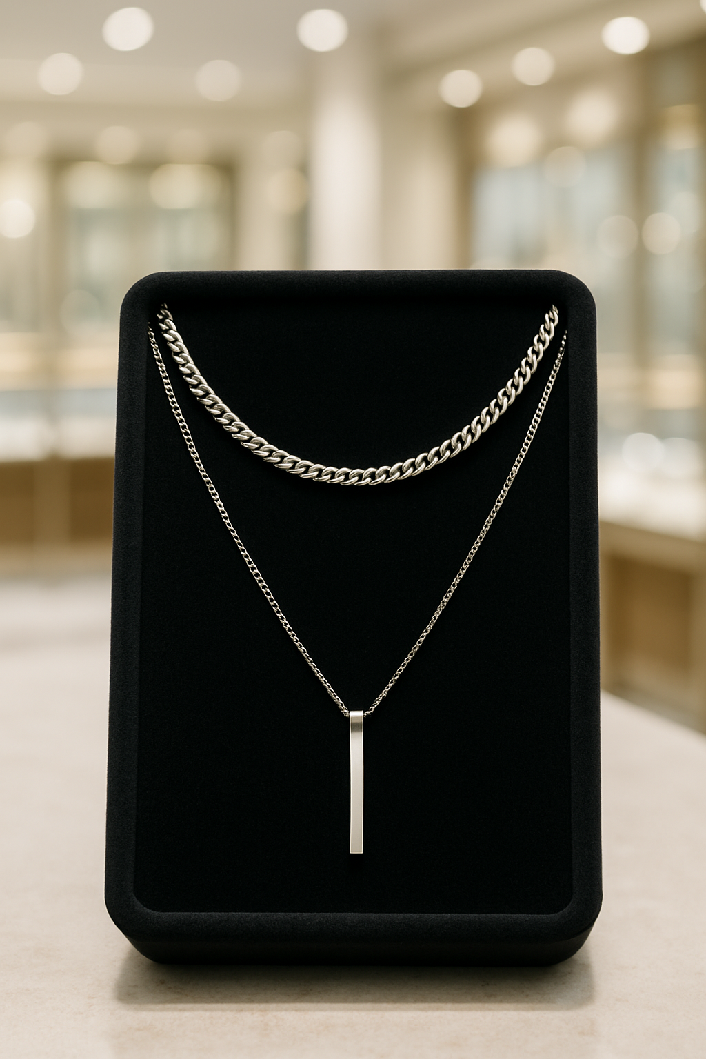 Minimalist Geometric Stainless Steel Necklace for Men