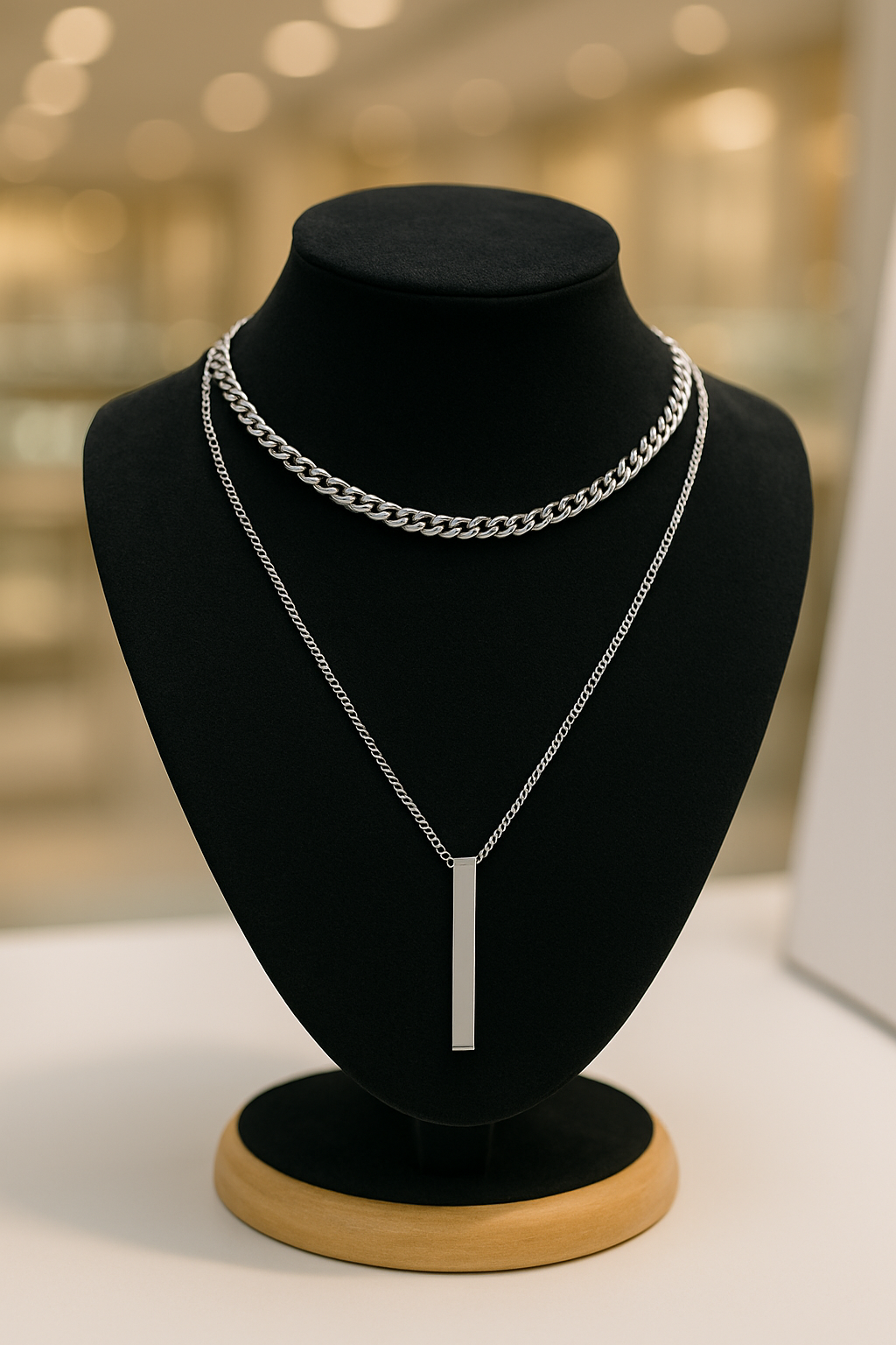 Minimalist Geometric Stainless Steel Necklace for Men